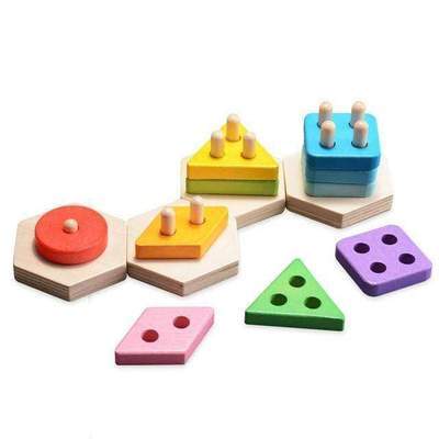 Wooden Shape Sorting Stacking Puzzle