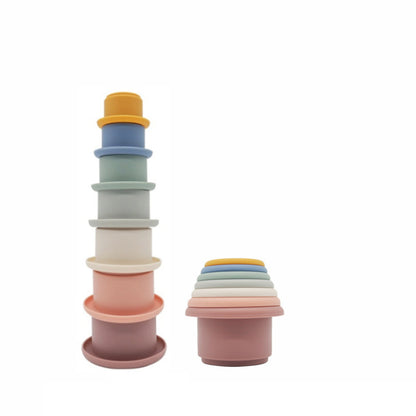 Baby Stacked Cup Stacking Interactive Jenga Children Silicone Infant Educational Toys