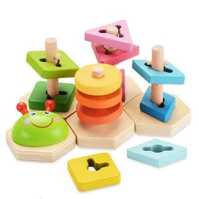 Wooden Shape Sorting Stacking Puzzle